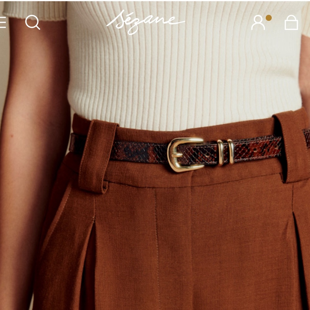 Sezane Livie Belt Brown Python